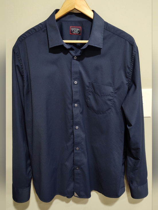 UNTUCKit Other - Untuckit Men's Size XL Relaxed Fit Gironde Navy Blue Button Down Long Sl Shirt